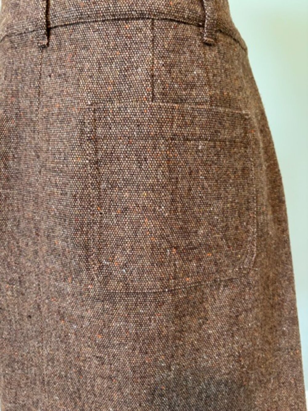 NWT Loft Brown Tweed Wool Blend A-Line Button Front Mini Skirt Women's Size 12T - Picture 6 of 9